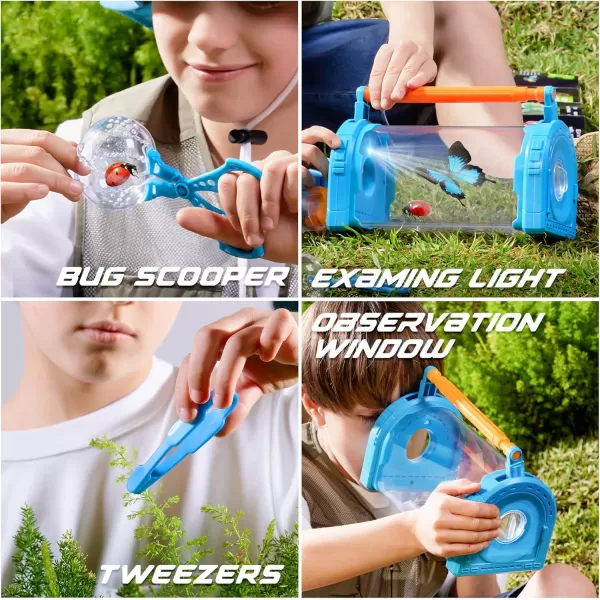 Bug Catcher Kit for Kids  Light Up Critter Habitat Box for IndoorOutdoor Insect Collecting  Includes Bug Tong Tweezer Activity Booklet and Pipette  Gift for Boys and Girls