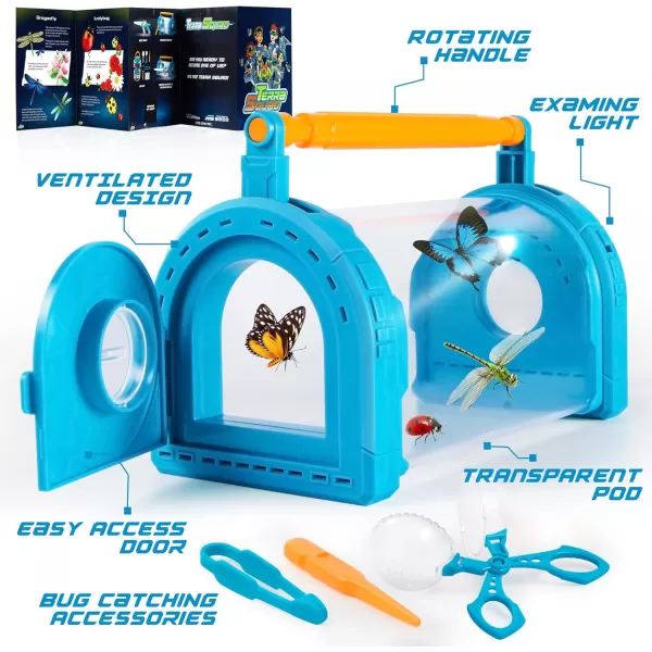 Bug Catcher Kit for Kids  Light Up Critter Habitat Box for IndoorOutdoor Insect Collecting  Includes Bug Tong Tweezer Activity Booklet and Pipette  Gift for Boys and Girls