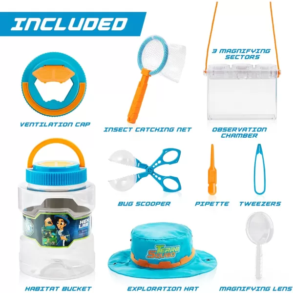 Bug Catcher Nature Exploration Set  Includes Habitat Bucket Critter Box Activity Booklet Butterfly Net Magnifier Tweezer Pipette Bug Tong and Exploration Hat Bug Catching Kids 3