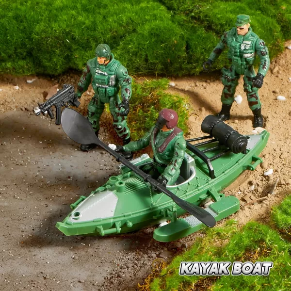 JOYIN 10in1 Military Helicopter Toys Set with Light Sound Trucks Boat Bike Army Men Weapons  Kids Gifts