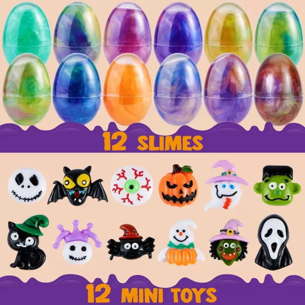 JOYIN 12 Pieces Slime Toys Slime Eggs with Stress Relief Toys for Halloween Party Favors Squishy Toy Squeeze Toys Kids Playing Toys While You are Working from Home