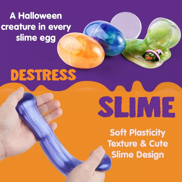 JOYIN 12 Pieces Slime Toys Slime Eggs with Stress Relief Toys for Halloween Party Favors Squishy Toy Squeeze Toys Kids Playing Toys While You are Working from Home
