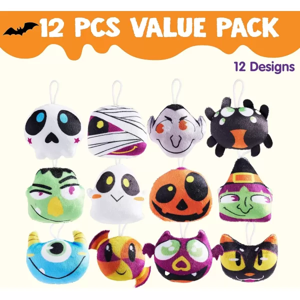JOYIN 12 pcs Halloween Mini Plush Toy in Blind Bags Halloween Mystery Toy Surprise Bag Plush Toy Assortments for Kids Halloween Party Favors Trick or Treat Gift Exchange Halloween Goodie Fillers