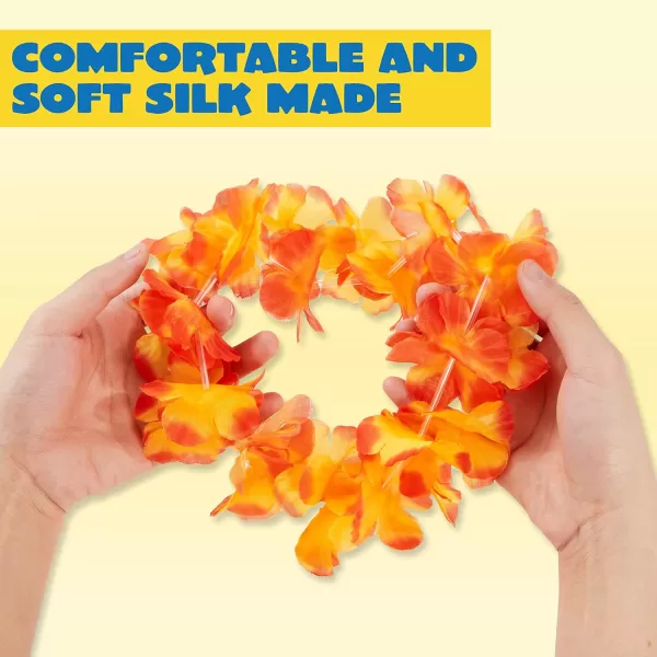 JOYIN 120 Counts Hawaiian Leis Bulk Colorful Tropical Flower Leis for Kids Adults Hawaiian Beach Luau Party Favors Decorations