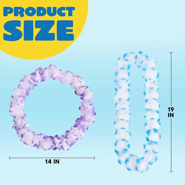 JOYIN 120 Counts Hawaiian Leis Bulk Colorful Tropical Flower Leis for Kids Adults Hawaiian Beach Luau Party Favors Decorations