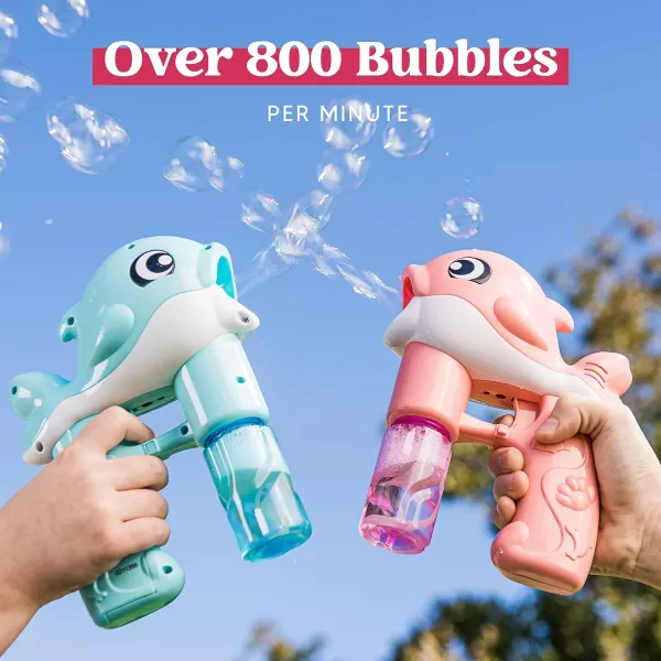 JOYIN 2 Bubble Guns Kit Whale Automatic Bubble Maker Blower Machine with 4 Bubble Solutions for Kids Bubble Blaster Summer Toy Birthday Outdoor ampamp Indoor Activity Easter Valentine Party FavorsBluepink