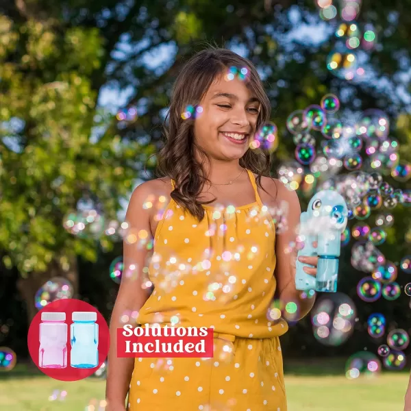JOYIN 2 Bubble Guns Kit Whale Automatic Bubble Maker Blower Machine with 4 Bubble Solutions for Kids Bubble Blaster Summer Toy Birthday Outdoor ampamp Indoor Activity Easter Valentine Party FavorsBluepink