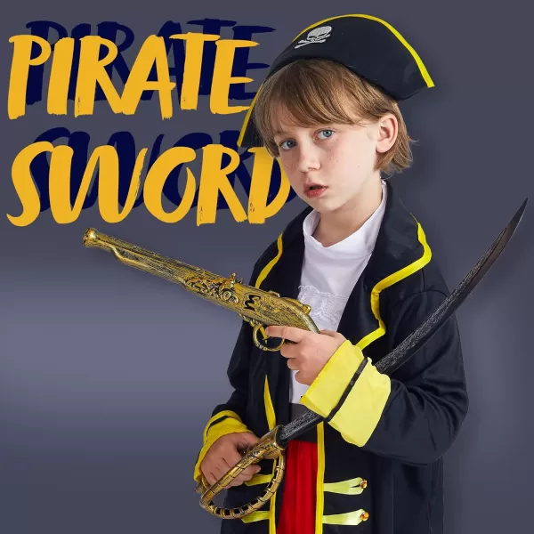 JOYIN 28quot Pirate Sword and 16quot Pirate Pistol Set Halloween Party Costume Accessories