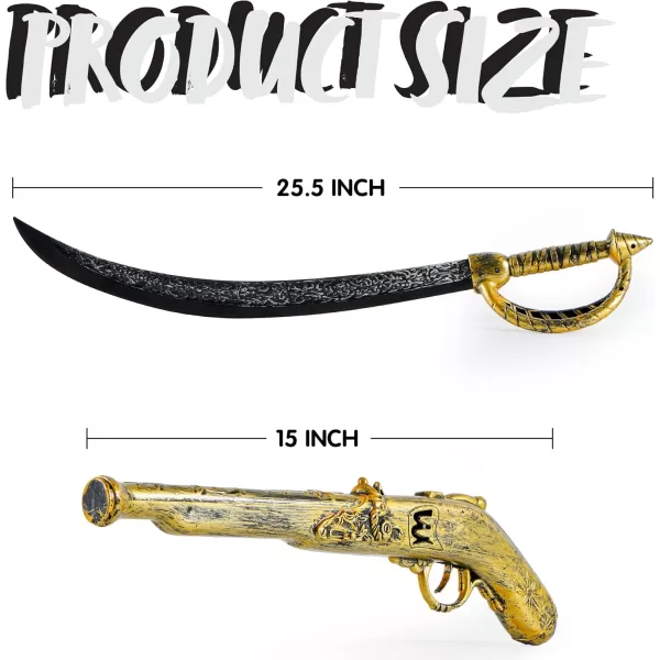 JOYIN 28quot Pirate Sword and 16quot Pirate Pistol Set Halloween Party Costume Accessories