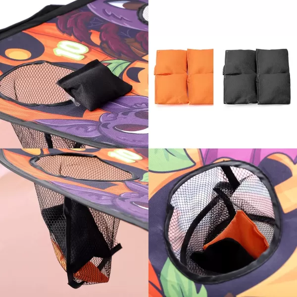 JOYIN Halloween Bean Bag Toss Game for kids Collapsible Cornhole Game set for Halloween Outside Indoor Backyard Party Birthday Easter
