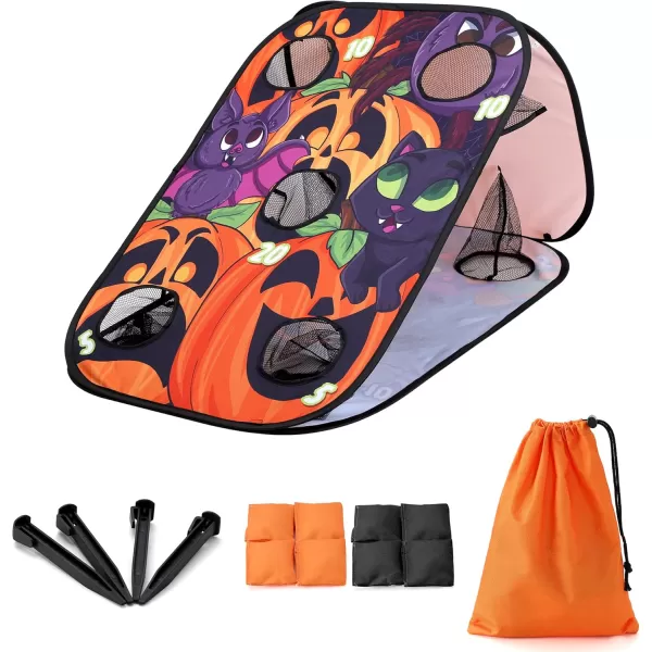 JOYIN Halloween Bean Bag Toss Game for kids Collapsible Cornhole Game set for Halloween Outside Indoor Backyard Party Birthday Easter