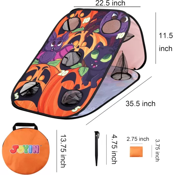 JOYIN Halloween Bean Bag Toss Game for kids Collapsible Cornhole Game set for Halloween Outside Indoor Backyard Party Birthday Easter