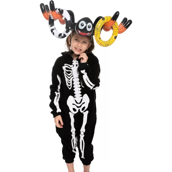 JOYIN Halloween Bean Bag Toss Games and Halloween Inflatable Spider Ring Toss Game for Kids Pumpkin Ghost Toss Game with Bean Bags Halloween Games Party Favor Decoration