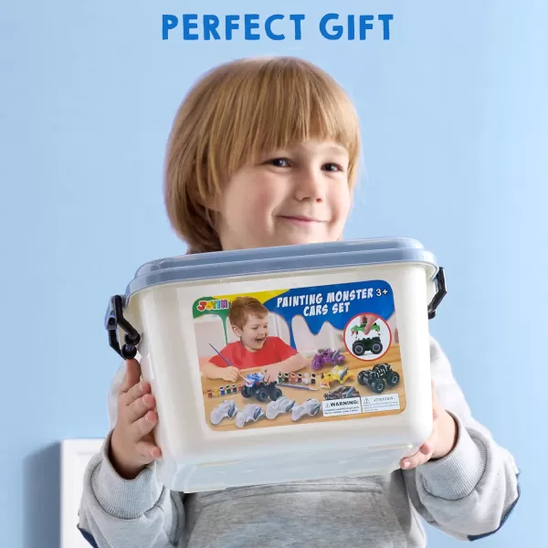 JOYIN Kids Craft Kit Build ampamp Paint Your Own Monster Car Art ampamp Craft Kit DIY Toy Set Make Your Own Monster Friction Powered Truck Presents for Kids