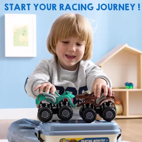 JOYIN Kids Craft Kit Build ampamp Paint Your Own Monster Car Art ampamp Craft Kit DIY Toy Set Make Your Own Monster Friction Powered Truck Presents for Kids
