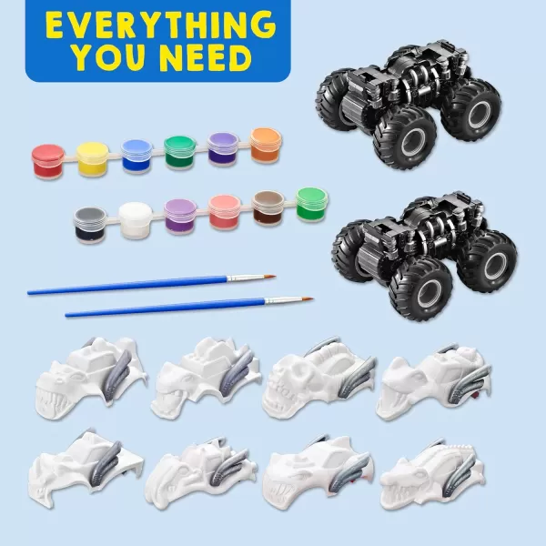 JOYIN Kids Craft Kit Build ampamp Paint Your Own Monster Car Art ampamp Craft Kit DIY Toy Set Make Your Own Monster Friction Powered Truck Presents for Kids