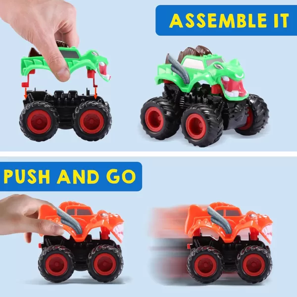 JOYIN Kids Craft Kit Build ampamp Paint Your Own Monster Car Art ampamp Craft Kit DIY Toy Set Make Your Own Monster Friction Powered Truck Presents for Kids