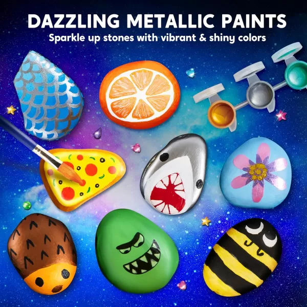 JOYIN Rock Painting Kit for Kids Arts and Crafts for Girls ampamp Boys Ages 612 DIY Supplies for Painting Rocks Easter Craft Kits Art Set Toddler Birthday Christmas Presents Family Indoor ActivityGlow in the Dark