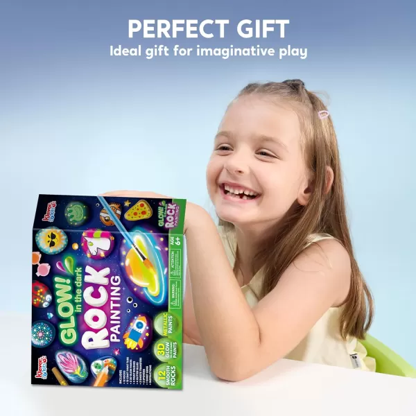 JOYIN Rock Painting Kit for Kids Arts and Crafts for Girls ampamp Boys Ages 612 DIY Supplies for Painting Rocks Easter Craft Kits Art Set Toddler Birthday Christmas Presents Family Indoor ActivityGlow in the Dark