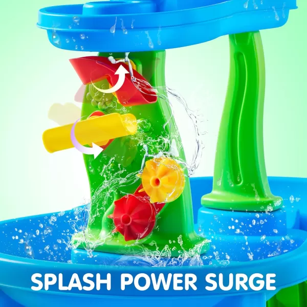 Water Table for Toddlers 3Tier Water Sand Table Outdoor Play Toys for Kids Ages 2 3 4 Includes 18 PCS Water ampamp Sand Accessories Ideal for Summer Beach Backyard Activities 26quot x 17quot x 30quot