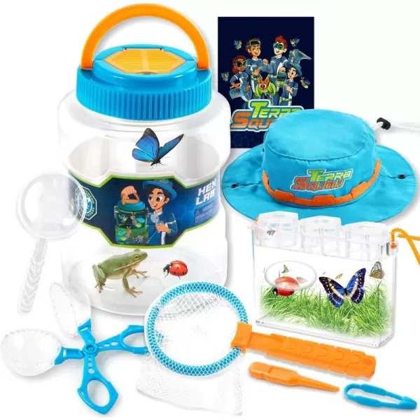 Bug Catcher Nature Exploration Set  Includes Habitat Bucket Critter Box Activity Booklet Butterfly Net Magnifier Tweezer Pipette Bug Tong and Exploration Hat Bug Catching Kids 3