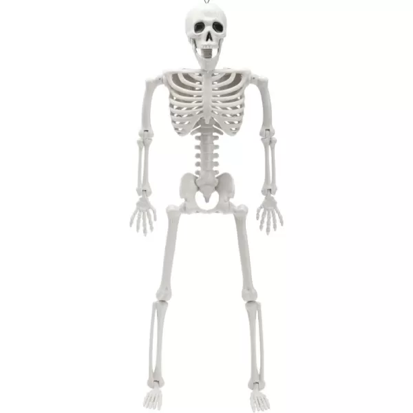 JOYIN 12 PCS 16quot Halloween Posable Skeletons Hanging Decoration Plastic Full Body Posable Small Skeletons with Movable Joints for Halloween Indoor Outdoor Party Decor Graveyard White16 inches