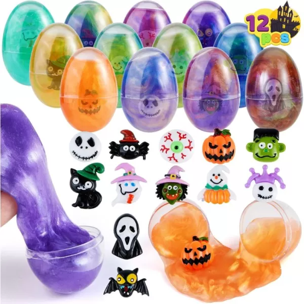 JOYIN 12 Pieces Slime Toys Slime Eggs with Stress Relief Toys for Halloween Party Favors Squishy Toy Squeeze Toys Kids Playing Toys While You are Working from Home