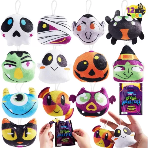 JOYIN 12 pcs Halloween Mini Plush Toy in Blind Bags Halloween Mystery Toy Surprise Bag Plush Toy Assortments for Kids Halloween Party Favors Trick or Treat Gift Exchange Halloween Goodie Fillers