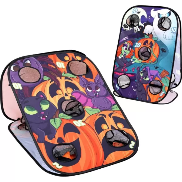 JOYIN Halloween Bean Bag Toss Game for kids Collapsible Cornhole Game set for Halloween Outside Indoor Backyard Party Birthday Easter
