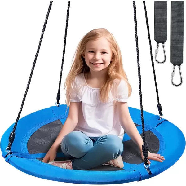 TURFEE 40quot Saucer Tree Swing Set  700Lb Weight Capacity 900D Oxford Waterproof with Hanging Straps Swings for Kids Playground Outdoor Activity Backyard Daily Exercise FunBlueBlue