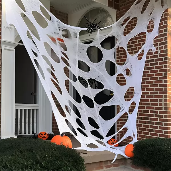 JOYIN 1000sqft Halloween Spider Web Outdoor Decoration Giant Spider Cobwebs Halloween Decor Outside DIY Stretchy Flexible Spiderweb Decor for Haunted House Halloween Party Decorations Supplies