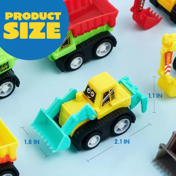 JOYIN 12Piece Mini Construction Car Set Plastic Unisex NonRiding Toy Vehicle Perfect for Imaginative Play and Parties