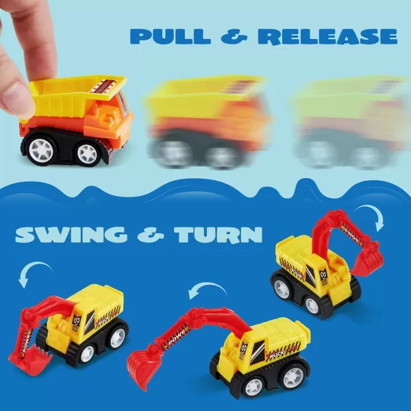 JOYIN 12Piece Mini Construction Car Set Plastic Unisex NonRiding Toy Vehicle Perfect for Imaginative Play and Parties