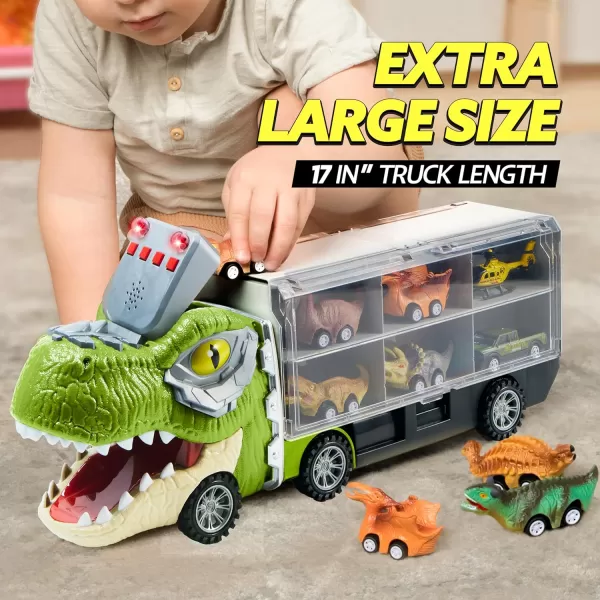JOYIN 13 in 1 Dinosaur Toys for Kids 35 Dinosaur Truck with 12 Pull Back Cars Dinosaur Cars Set Birthday Gifts Toys for 3 4 5 Year Old Boy Transport Carrier Truck for Toddlers 34 Years