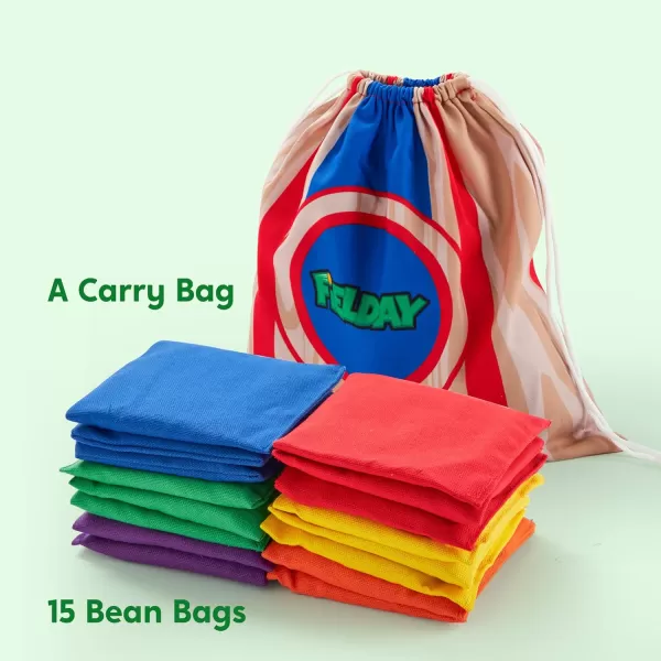 JOYIN 16 Cornhole Bean Bags for Tossing 47 x 47 Durable Nylon AllWeather Bean Bags Includes 15 Bean Bags and a Carry Bag Cornhole Game Set Party Game Supplies for Kids ampamp Adults