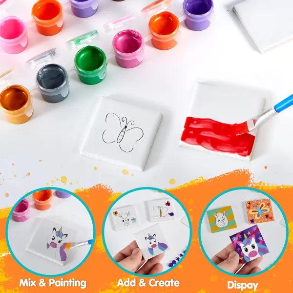 JOYIN 24 Magnetic Mini Tiles Art Kit Creativity DIY Paint Arts and Crafts for Kids DIY Supplies for Party Favors Family Activity Birthday Present Toys Gifts for Boys and Girls Ages312