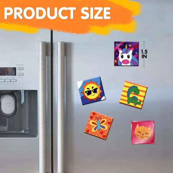 JOYIN 24 Magnetic Mini Tiles Art Kit Creativity DIY Paint Arts and Crafts for Kids DIY Supplies for Party Favors Family Activity Birthday Present Toys Gifts for Boys and Girls Ages312