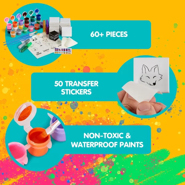 JOYIN 24 Magnetic Mini Tiles Art Kit Creativity DIY Paint Arts and Crafts for Kids DIY Supplies for Party Favors Family Activity Birthday Present Toys Gifts for Boys and Girls Ages312