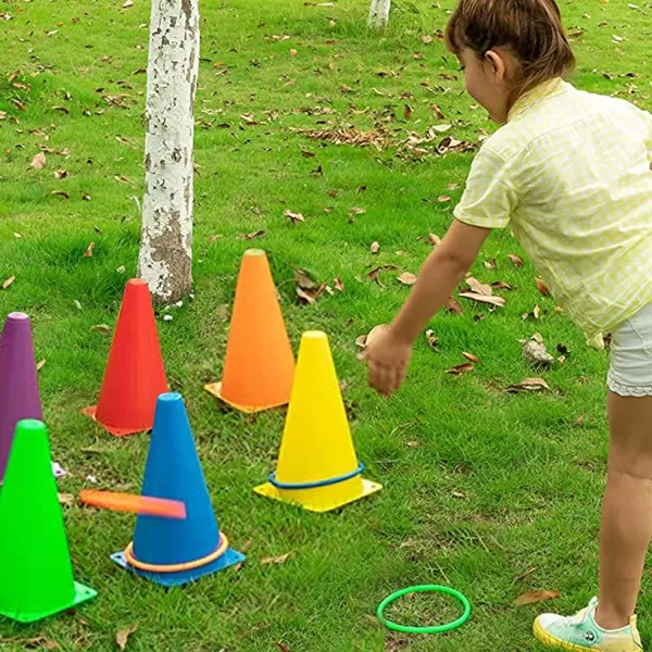 JOYIN 31PCS 3 in 1 Carnival Games Easter Ring Toss Yard Game Set Bean Bags Cones  Outdoor Toys for Toddlers ampamp Kids Childrens Indoor Play Family Fun Games Kids Party Cornhole Set Lawn Games