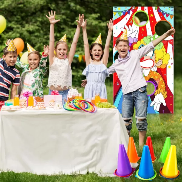 JOYIN 31PCS 3 in 1 Carnival Games Easter Ring Toss Yard Game Set Bean Bags Cones  Outdoor Toys for Toddlers ampamp Kids Childrens Indoor Play Family Fun Games Kids Party Cornhole Set Lawn Games
