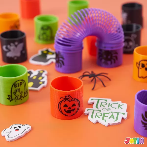 JOYIN 60 PCS Halloween Coil Spring for Kids Mini Magic Springs Toys Fidget Stress Coils Toy for Halloween Party Favors Trick or Treat Bags Stuffers Classroom Exchange Carnival Game Prizes