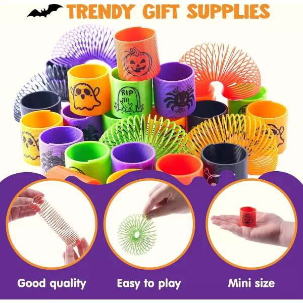 JOYIN 60 PCS Halloween Coil Spring for Kids Mini Magic Springs Toys Fidget Stress Coils Toy for Halloween Party Favors Trick or Treat Bags Stuffers Classroom Exchange Carnival Game Prizes