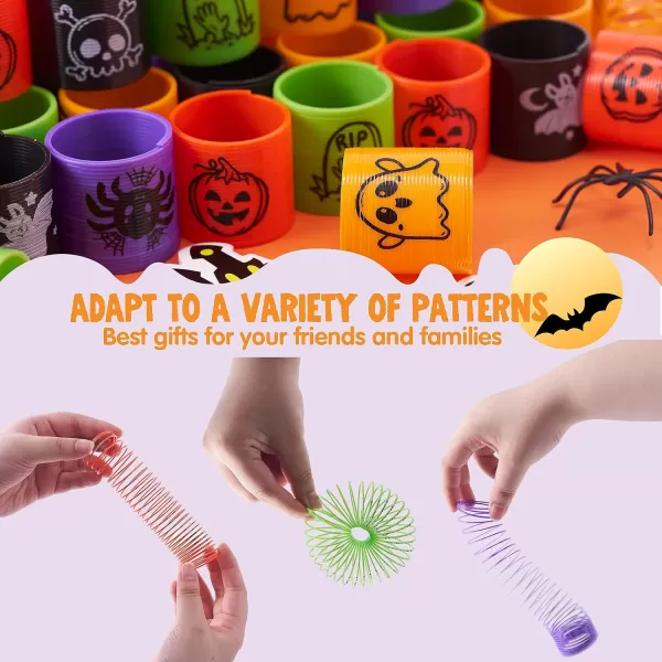 JOYIN 60 PCS Halloween Coil Spring for Kids Mini Magic Springs Toys Fidget Stress Coils Toy for Halloween Party Favors Trick or Treat Bags Stuffers Classroom Exchange Carnival Game Prizes
