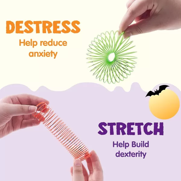 JOYIN 60 PCS Halloween Coil Spring for Kids Mini Magic Springs Toys Fidget Stress Coils Toy for Halloween Party Favors Trick or Treat Bags Stuffers Classroom Exchange Carnival Game Prizes