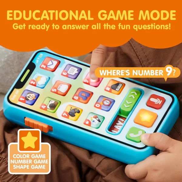 JOYIN Baby Toys 612 Months  Cell Phone with 4 Game Modes ampamp 50 Music and Learning Phrases Educational Toys for Toddlers 13 Kids Pretend Play Phone Birthday Gifts for Girls Boys Age 1 2 3 Year Old