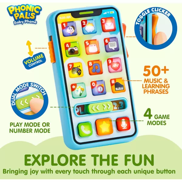 JOYIN Baby Toys 612 Months  Cell Phone with 4 Game Modes ampamp 50 Music and Learning Phrases Educational Toys for Toddlers 13 Kids Pretend Play Phone Birthday Gifts for Girls Boys Age 1 2 3 Year Old