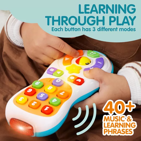 JOYIN Baby Toys 612 Months  TV Remote Control Toy with 40 Music and Learning Phrases ampamp Volume Control Fun Toddler Learning Gifts for 1 2 3 Year Old Girls Boys Toys