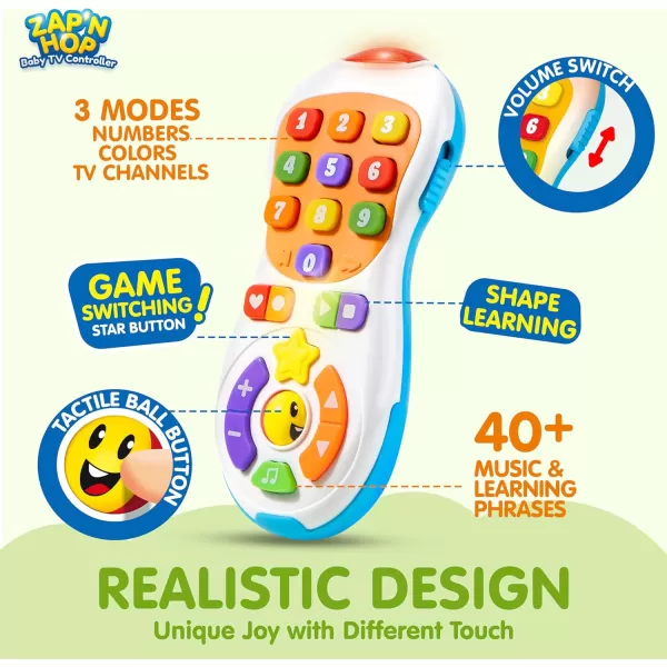 JOYIN Baby Toys 612 Months  TV Remote Control Toy with 40 Music and Learning Phrases ampamp Volume Control Fun Toddler Learning Gifts for 1 2 3 Year Old Girls Boys Toys