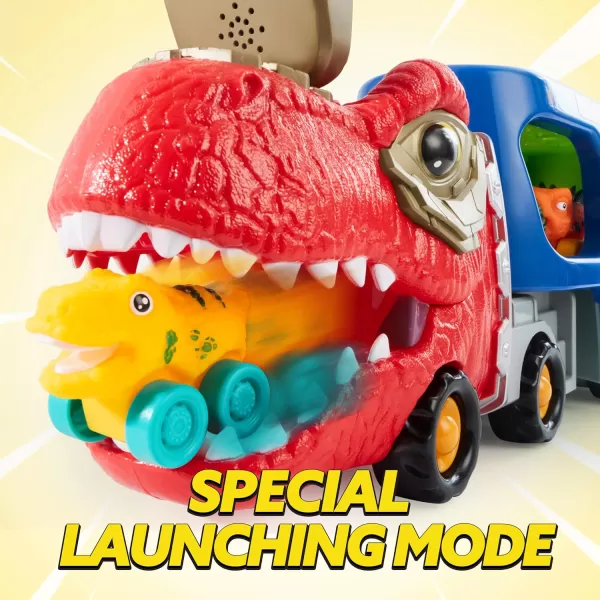JOYIN Dinosaur Truck Toys for Kids Kids Toys Boys Age 3 4 5 Dinosaur Car Carrier Truck Toy with 6 Rubber Car Vehicles Toddler Birthday Gifts with Music ampamp Lights for 3 4 5 Year Old BoysClassic Dinosaur Truck
