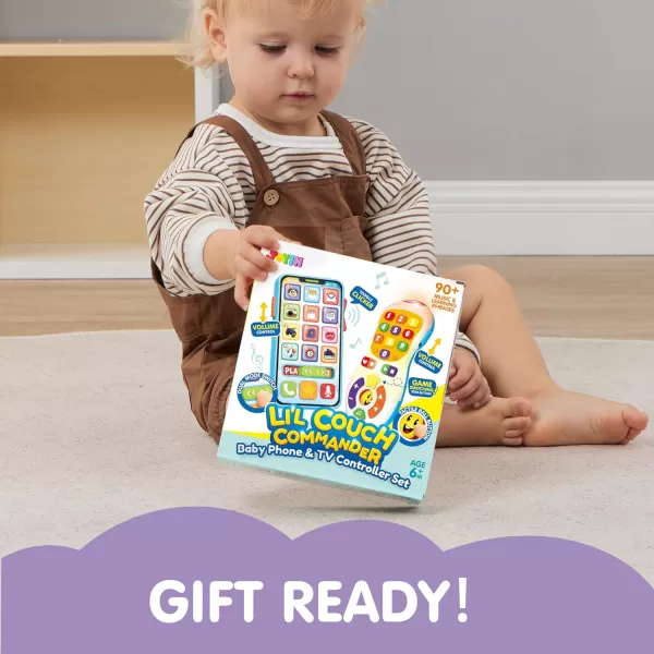 JOYIN Upgraded Toy Phone and Remote Control Set 90 Music and Learning Phrases Baby Toys 612 Months Toddler Birthday Gifts for 1 2 3 Year Old Girs Boy Toys Holiday Stocking Stuffers